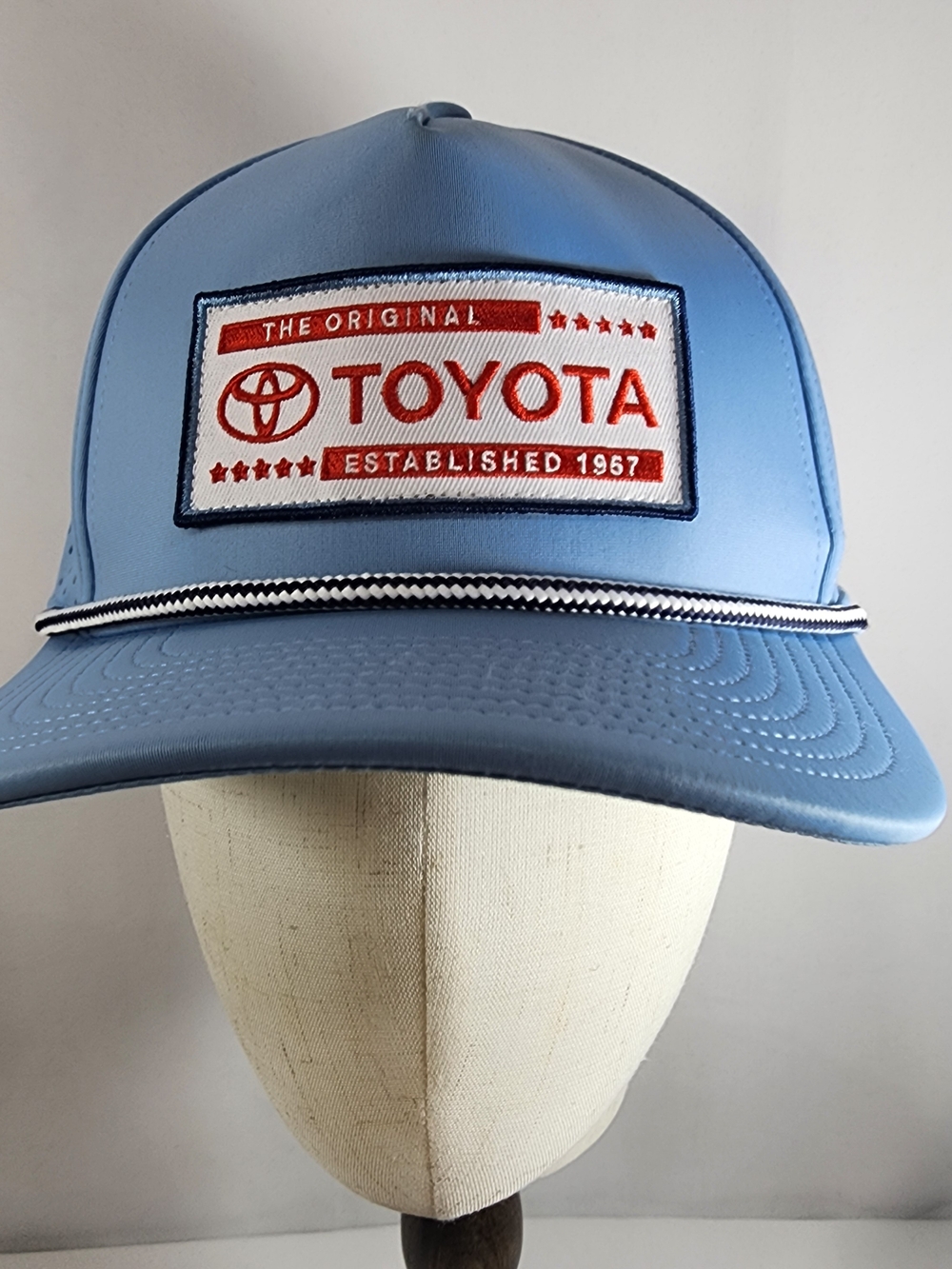 New Toyota The Original Performance Cap Sky Blue Rope Hat Perforated Snapback